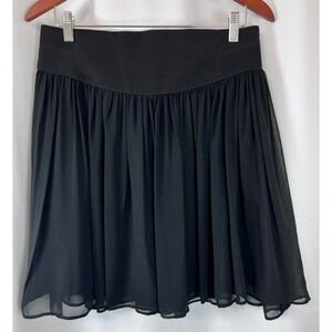 Zara Basic Chiffon Mini Skirt Womens Size M Black Flowy Y2K Coquette Aesthetic